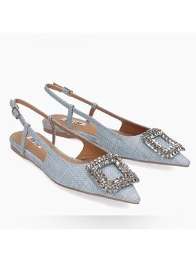 BIBI LOU ANTHROPOLOGIE  Powder Blue Decollete Pointed toe slingback Sz 36 NWB